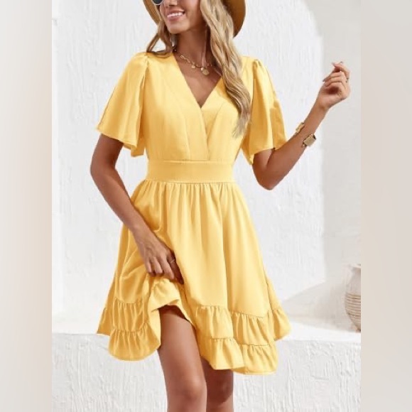 Imily Bela V-Neck High Waist Ruffled Swing Dress - Picture 7 of 7